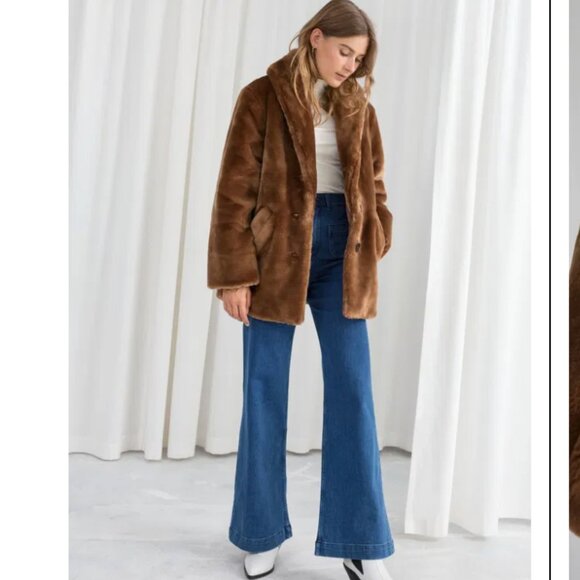 & Other Stories Faux Fur Coat - Brown - US 2 - Picture 2 of 10